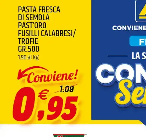 Pasta fresca di semola Past'Oro fusilli calabresi/trofie