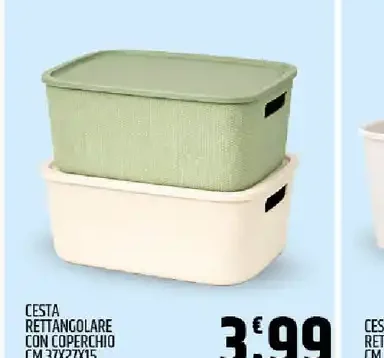 Cesta rettangolare con coperchio