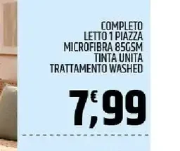 Completo letto 1 piazza in microfibra