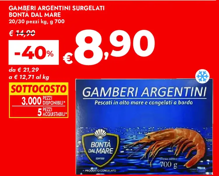 Gamberi argentini surgelati Bontà dal Mare