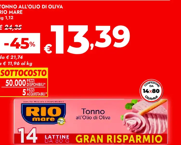Tonno all'olio di oliva Rio Mare