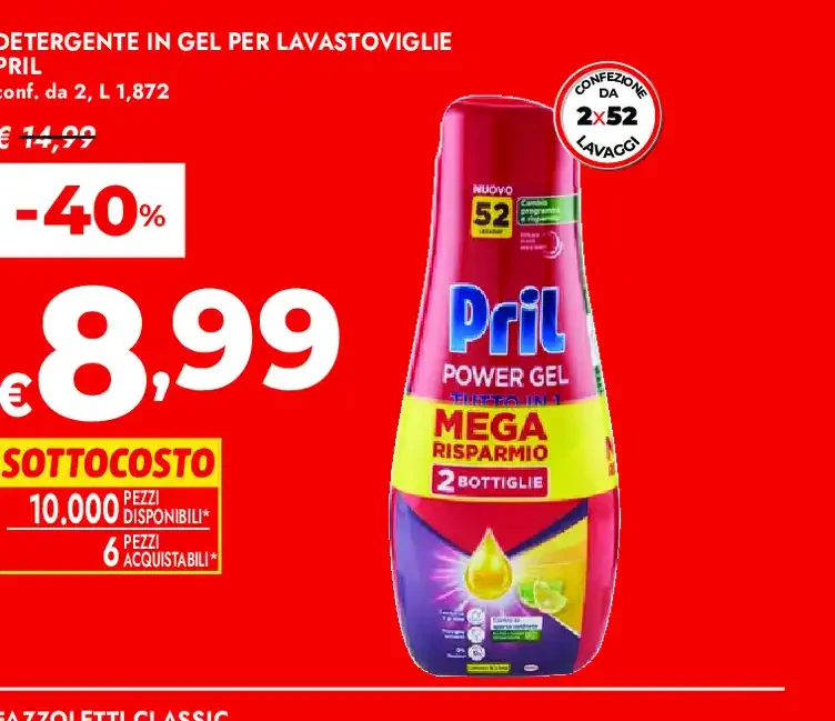 Detergente in gel per lavastoviglie Pril