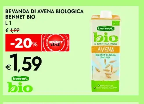 Bevanda di avena biologica Bennet Bio