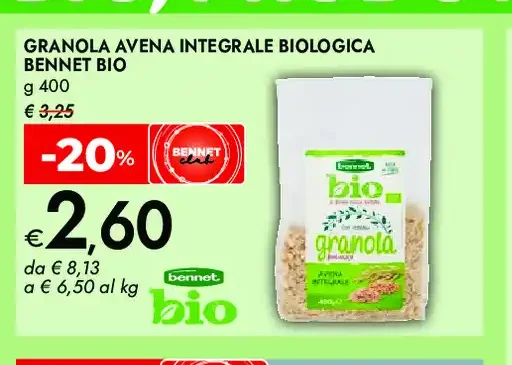 Granola avena integrale biologica