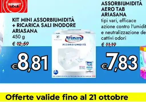 Kit mini assorbiumidità + ricarica sali inodore Ariasana