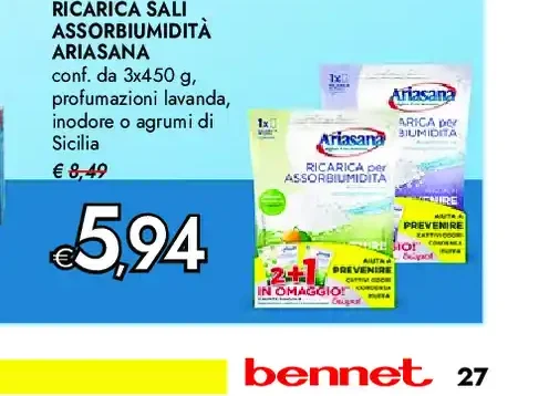 Ricarica sali assorbi umidità Ariasana