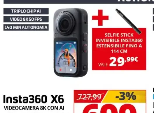 Insta360 X6 videocamera 8K con AI