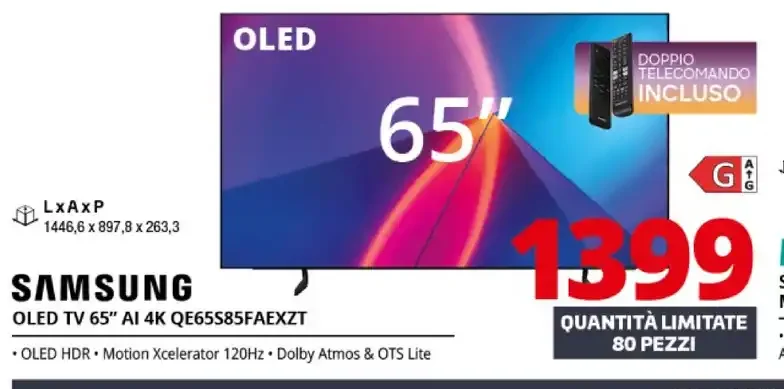 Samsung OLED TV 65 AI 4K QE65S85FAEXZT