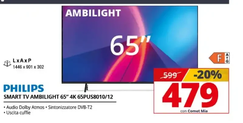 Philips Smart TV Ambilight 65" 4K 65PUS8010/12