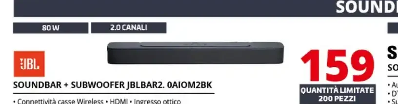 JBL Soundbar + Subwoofer JBLBAR2.0AIOM2BK