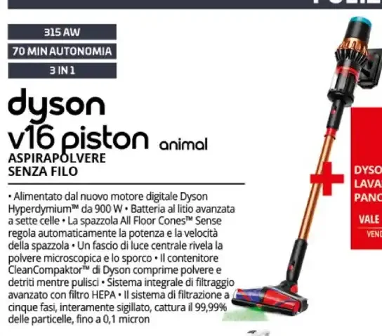 Aspirapolvere senza filo Dyson V16 Piston Animal