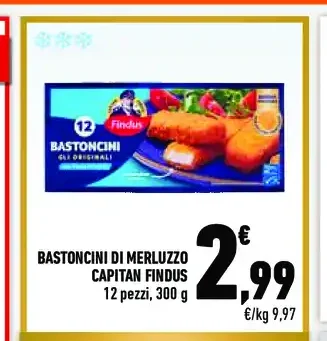 Bastoncini di merluzzo Findus