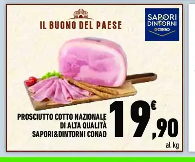 Prosciutto cotto nazionale di alta qualità Sapori&Dintorni Conad