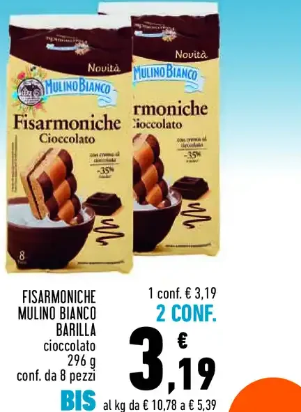 Fisarmoniche Mulino Bianco al cioccolato