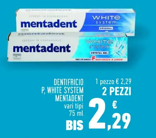 Dentifricio Mentadent White System