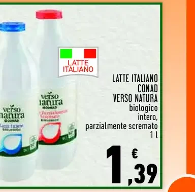 Latte italiano verso natura biologico