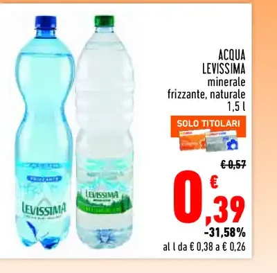 Acqua Levissima frizzante naturale