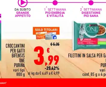 Croccantini per gatti Bifensis One Purina vari tipi