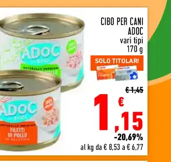 Cibo per cani Adoc vari tipi