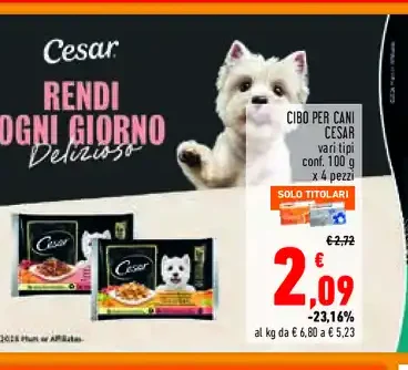 Cibo per cani Cesar vari tipi