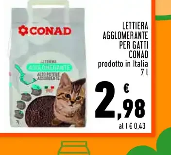 Lettiera agglomerante per gatti Conad