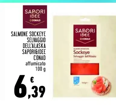 Salmone Sockeye selvaggio dell'Alaska affumicato