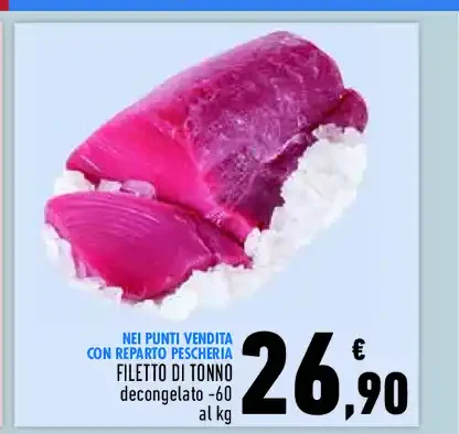 Filetto di tonno decongelato