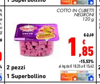 Cotto a cubetti Negroni 120 g