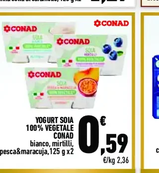 Yogurt soia 100% vegetale Conad