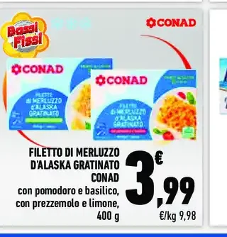 Filetto di merluzzo d'Alaska gratinato Conad