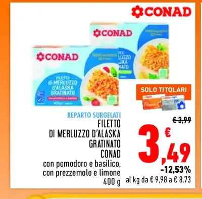 Filetto di merluzzo d'Alaska gratinato