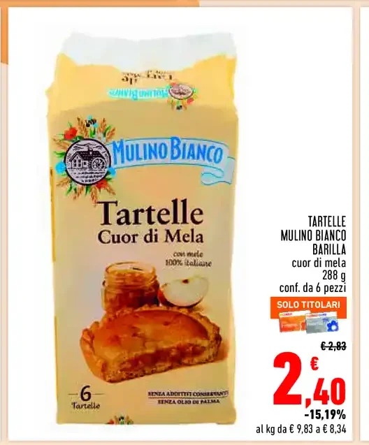 Tartelle Cuor di Mela Mulino Bianco Barilla