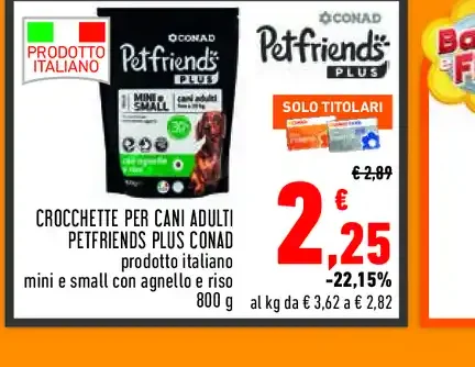 Crocchette per cani adulti Petfriends Plus Conad