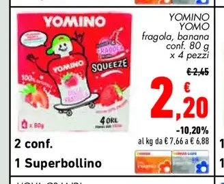 Yomino Yomo fragola banana 80 g x4