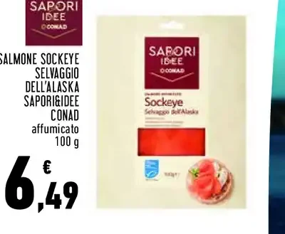 Salmone sockeye selvaggio Sapori&Idee Conad 100 g