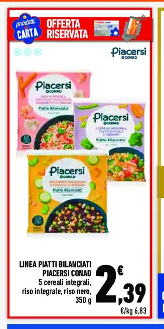 Linea piatti bilanciati Piacersi Conad