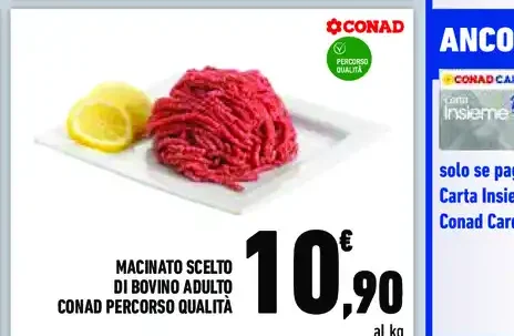 Macinato scelto di bovino adulto