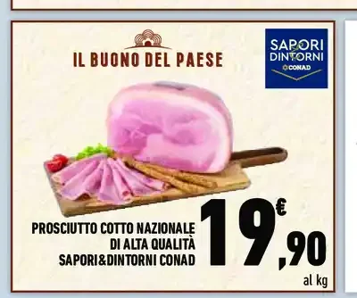 Prosciutto cotto nazionale di alta qualità Sapori&Dintorni Conad