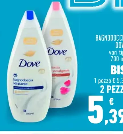 Bagno doccia Dove vari tipi 700 ml