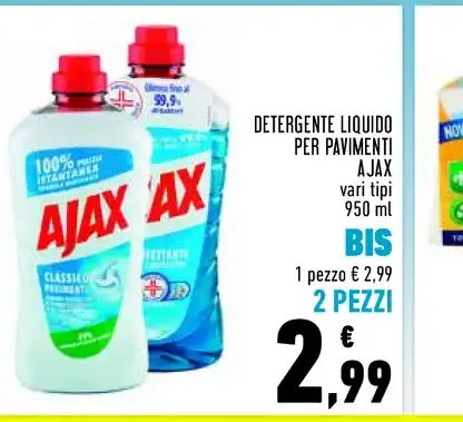 Detergente liquido per pavimenti Ajax 950 ml