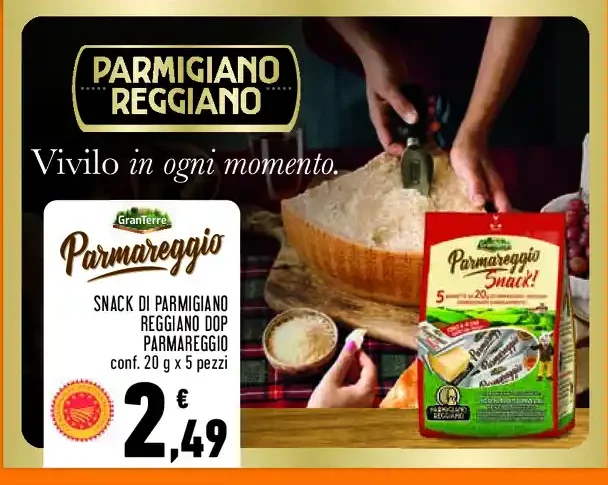 Snack di Parmigiano Reggiano DOP Parmareggio