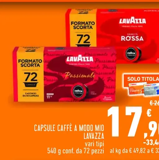 Capsule caffè Lavazza A Modo Mio