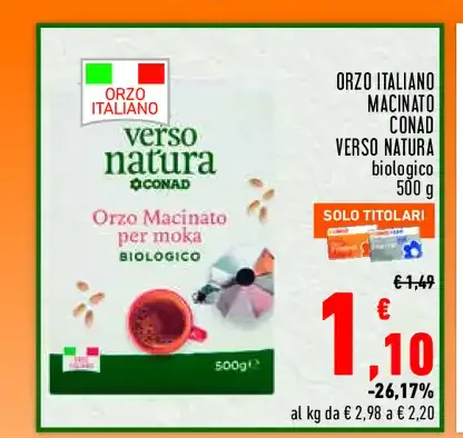Orzo macinato Conad Verso Natura biologico