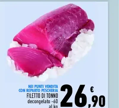 Filetto di tonno decongelato