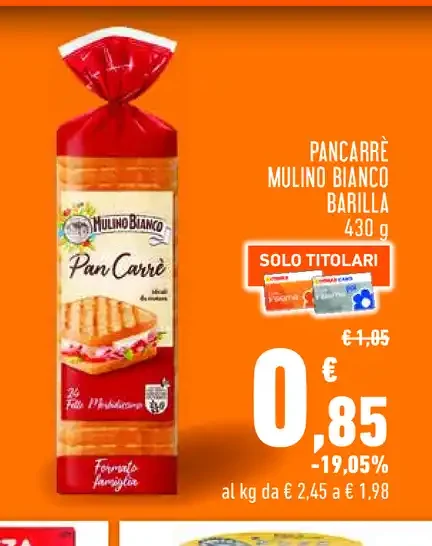 Pan carré Mulino Bianco Barilla