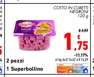 Cotto in cubetti Negroni 120 g