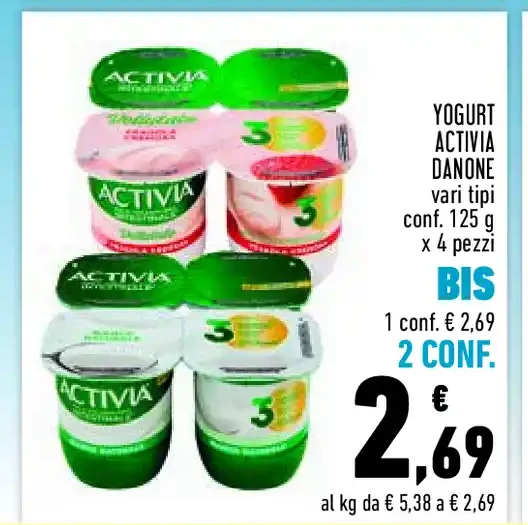 Yogurt Activia Danone vari tipi 125 g x 4