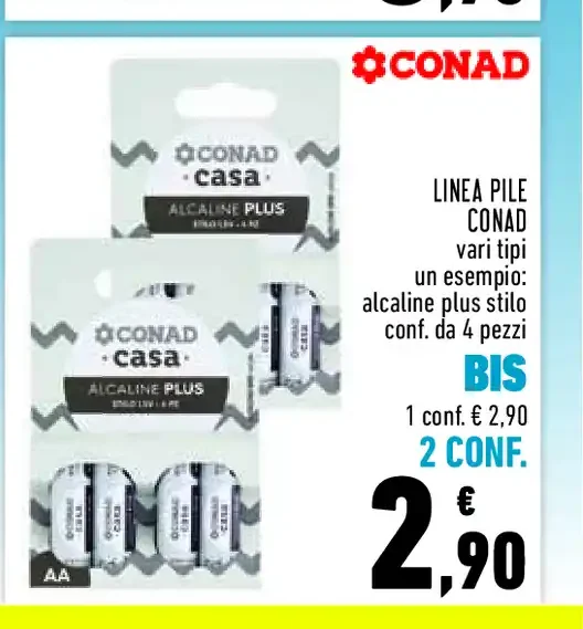 Pile Conad Casa alcaline plus
