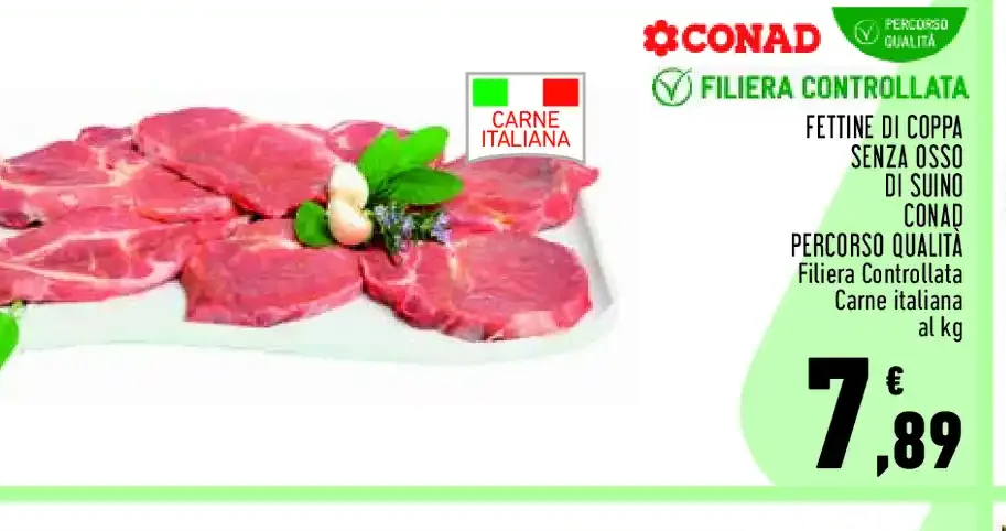 Fettine di coppa senza osso di suino Conad