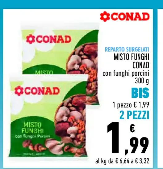 Misto funghi Conad con funghi porcini 300 g